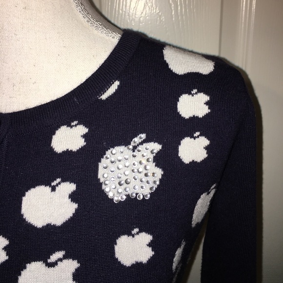 Unknown Brand Apple Cardigan With Rhinestones - Picture 3 of 8